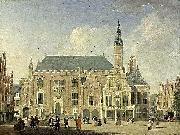 Jan ten Compe Haarlem: view of the Town Hall painting
